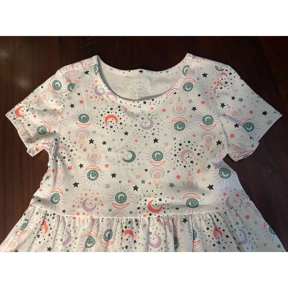 Wonder Nation girls spooky print dress with pockets size 7-8